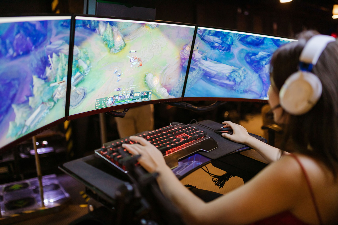 A player at a game setup, the kind of session rewarded video has to earn its way into